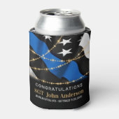 Gold Thin Blue line van politie Blikjeskoeler (Blikje Voorkant)