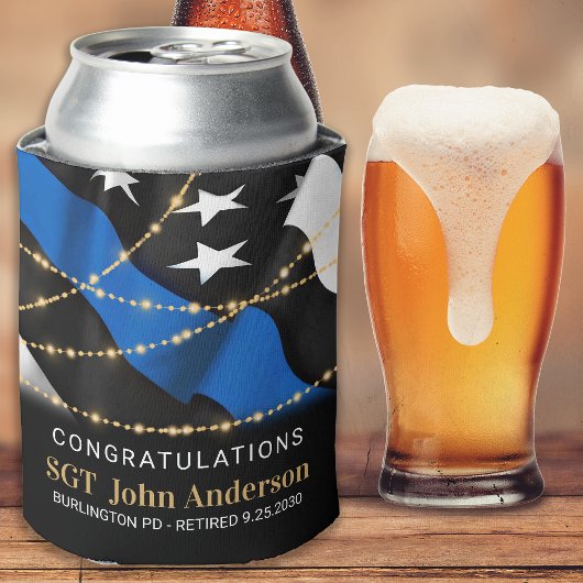 Gold Thin Blue line van politie Blikjeskoeler