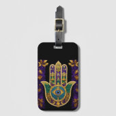 Gold Third Eye Hamsa Bagagelabel (Voorkant (verticaal))