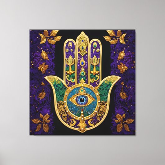 Gold Third Eye Hamsa Canvas Afdruk (Voorkant)