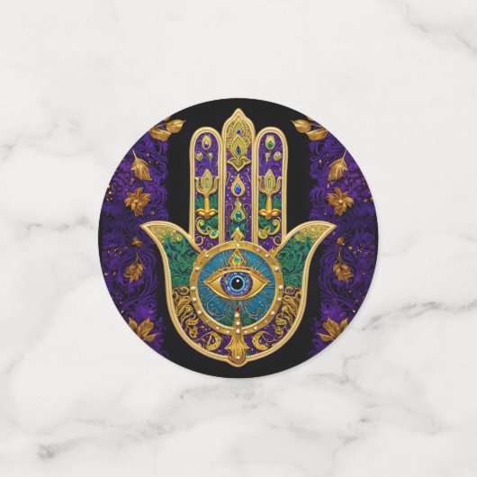 Gold Third Eye Hamsa Confetti (Kleine voorkant)