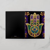 Gold Third Eye Hamsa Folie Wenskaart (Buiten Laag)