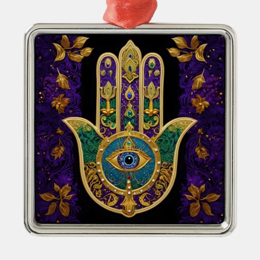 Gold Third Eye Hamsa Metalen Ornament (Voorkant)
