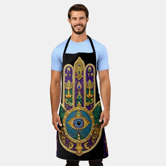  Gold Third Eye Hamsa Schort (Gedragen)