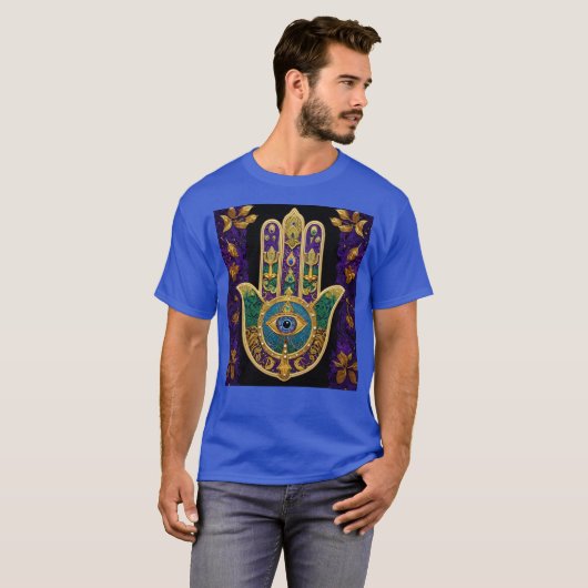 Gold Third Eye Hamsa T-shirt (Voorkant volledig)