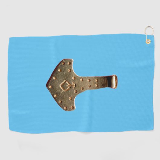 Gold Thor Hammer bleu serviette de golf (Horizontal)