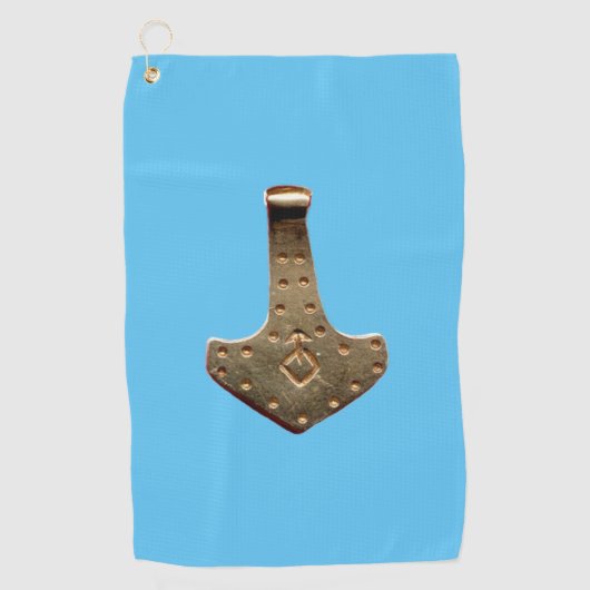 Gold Thor Hammer bleu serviette de golf (Devant)