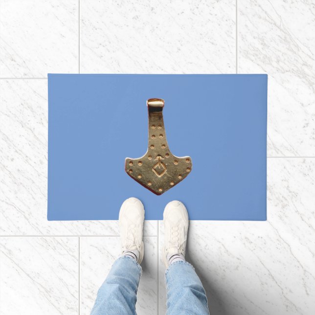 Gold Thor Hammer blue grote hormoon Deurmat (Binnen)