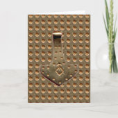 Gold Thor Hammer Gold Indent greeting card Kaart (Voorkant)