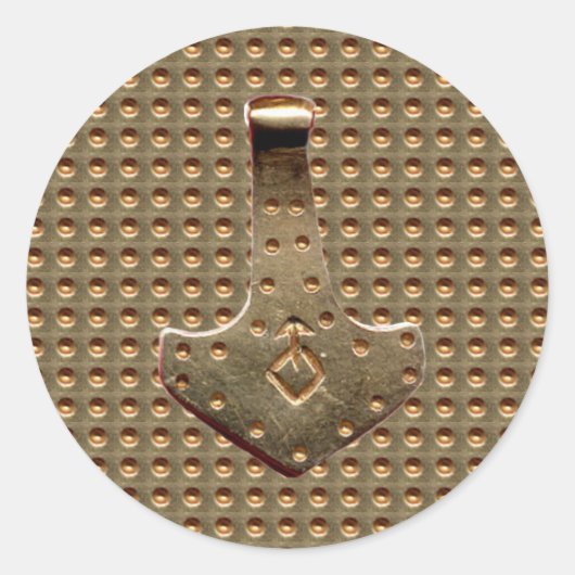 Gold Thor Hammer Gold Indent gros autocollants ron (Devant)