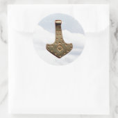 Gold Thor Hammer nuages grands autocollants ronds (Sac)