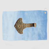 Gold Thor Hammer nuages serviette de golf (Horizontal)