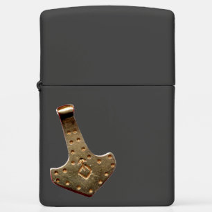 Gold Thor Hammer rustend zwart Zippo aansteker