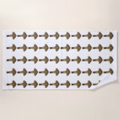 Gold Thor Hammer serviette de plage blanche (Devant)