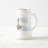 Gold Thor Hammer stein Bierpul (Voorkant rechts)