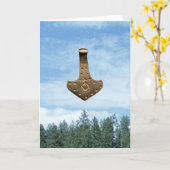 Gold Thor Hammer trees greeting card Kaart (Gele Bloem)