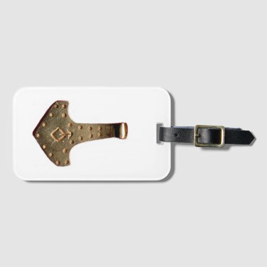 Gold Thor Hammer wit bagagelabel (Voorkant (horizontaal))