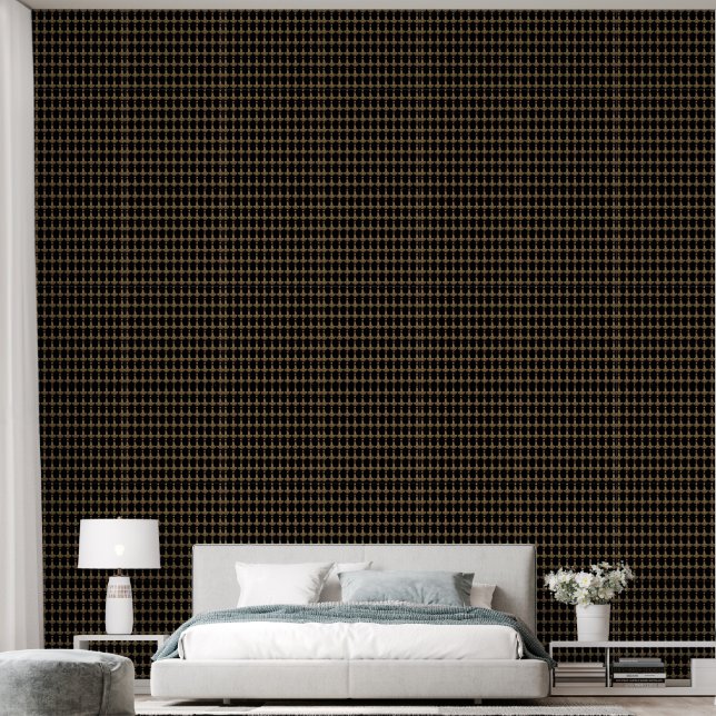 Gold Thor Hammer zwart getextureerd vinyl behang (Slaapkamer)