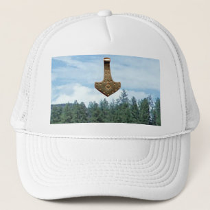 Gold Thor Marteau arbres casquette blanc