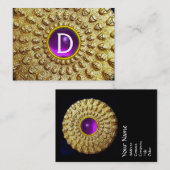 GOLD THRACIAN DISK MONOGRAM Paars Amethyst Gem Visitekaartje (Voorkant / Achterkant)