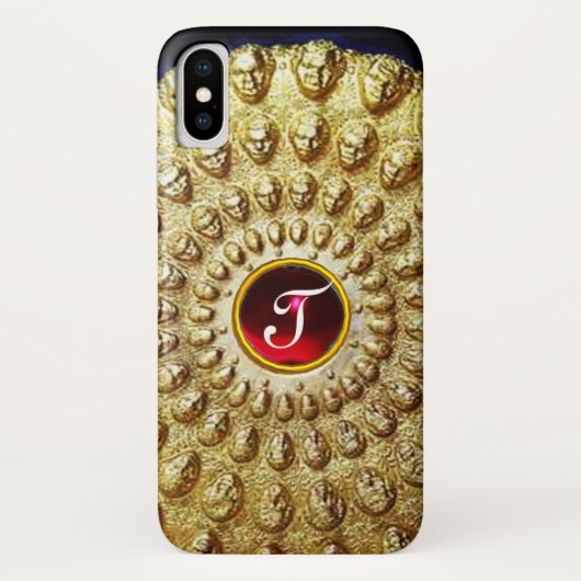 GOLD THRACIAN DISK MONOGRAM Red Ruby Gem Case-Mate iPhone Case (Achterkant)