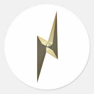 Gold thunder bliksemend wit, modern ronde sticker
