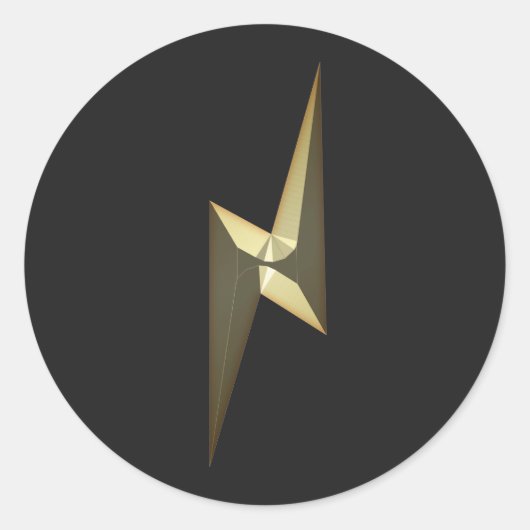 Gold thunder bliksemschicht zwarte, moderne leuke  ronde sticker (Voorkant)