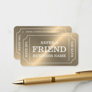 Gold Ticket Style Referral Kaart