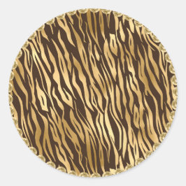 Gold Tiger Bling Jewels Glam Sparkles Ronde Sticker