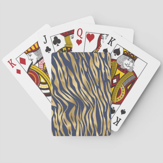Gold Tiger Pattern Chic Stylish Pokerkaarten (Achterkant)