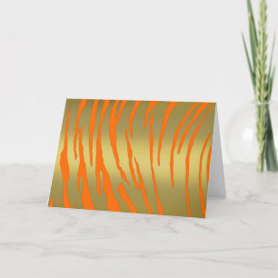 Gold Tiger Stripes Oranje Feestdagen Kaart