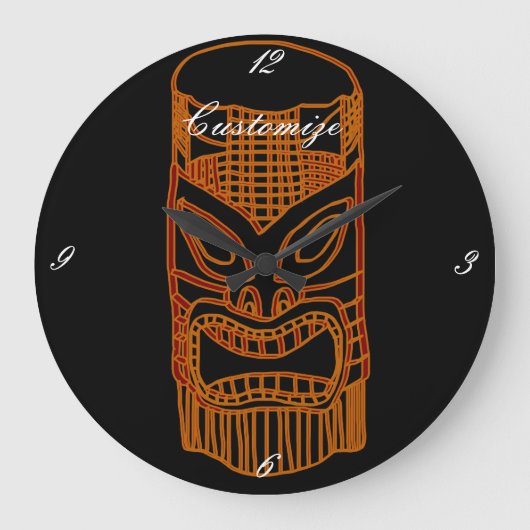 Gold Tiki Sculpture Thunder_Cove Grote Klok (Voorkant)