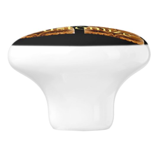 Gold Tiki Sculpture Thunder_Cove Keramische Knop (Zijkant)