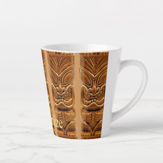 Gold Tiki Sculpture Thunder_Cove Latte Mok (Rechts)