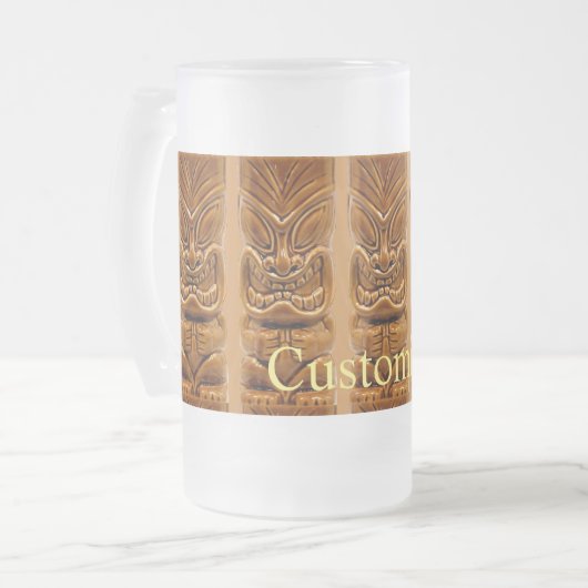 Gold Tiki Sculpture Thunder_Cove Matglas Bierpul (Voorkant links)