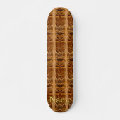 Gold Tiki Sculpture Thunder_Cove Skateboard (Voorkant)