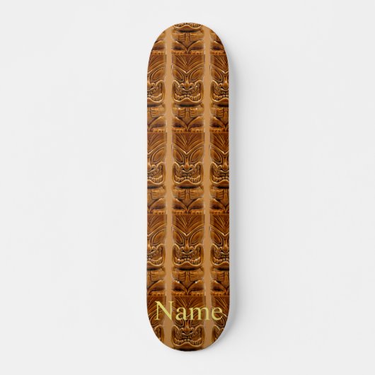Gold Tiki Sculpture Thunder_Cove Skateboard (Voorkant)