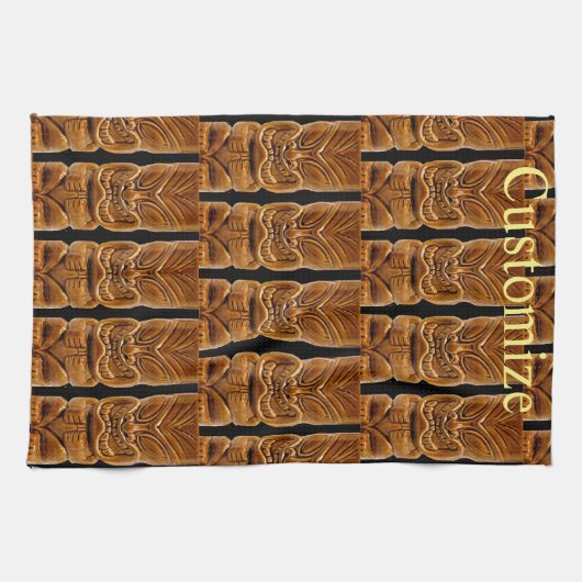 Gold Tiki Sculpture Thunder_Cove Theedoek (Horizontaal)