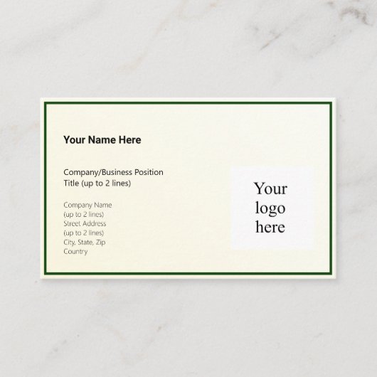 Gold Tint Gradient & Hunter Logo Std. Visitekaartje (Voorkant)