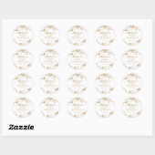 Gold Toile De Jouy  Bloemen Baby Sprinkle Ronde Sticker (Vel)