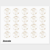 Gold Toile De Jouy Floral Baby shower Favo Ronde Sticker (Vel)