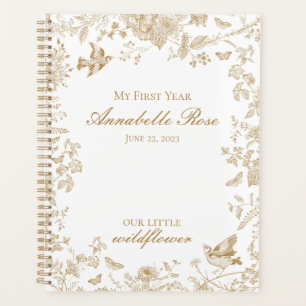 Gold Toile de Jouy  Floral Mijn eerste jaar Planner
