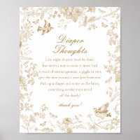 Gold Toile De Jouy Luier Gedachten Baby shower