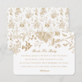 Gold Toile Jouy Livres pour Baby Invitation Insert (Devant / Derrière)