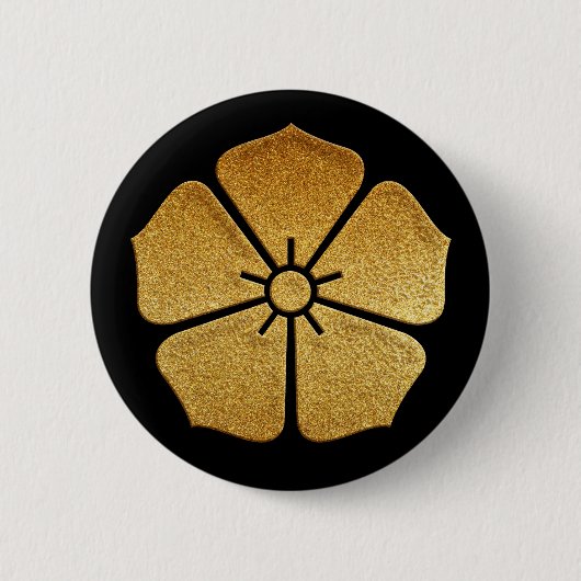 Gold Toki Kikyo Kamon Button (Voorkant)