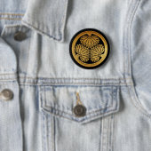 Gold Tokugawa Aoi Kamon Ronde Button 5,7 Cm (In situ)