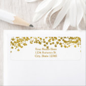 Gold Tone Baby's Breath White Elegant Invitation Etiket (Insitu)