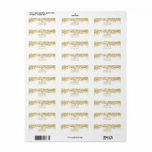Gold Tone Baby's Breath White Elegant Invitation Etiket (Full Sheet)
