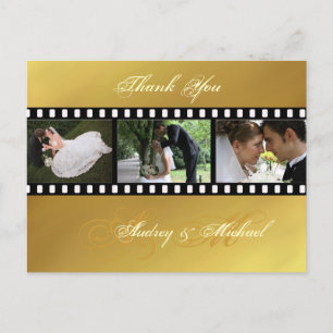 Gold tone bruiloft Dank u briefkaarten
