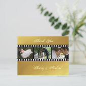 Gold tone bruiloft Dank u briefkaarten (Staand voorkant)